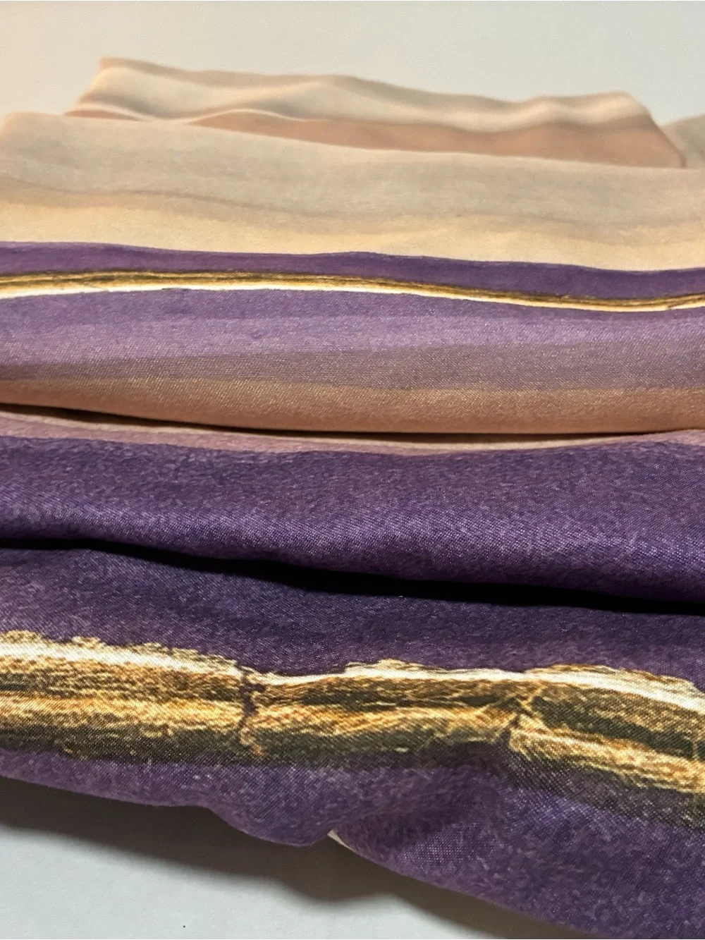 Striped Purple and Beige Duvet Cover Set - designArt